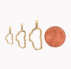 Medium 14 Karat Yellow Gold Lake Tahoe Outline Pendant