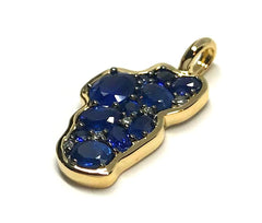 Medium 14KYG Lake Tahoe Pendant w/ Sapphires & Diamonds