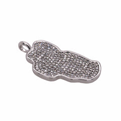 Extra Large 14KT White Gold Lake Tahoe Pendant with Diamonds
