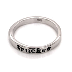 Sterling Silver with Rhodium Plating Ring with "truckee" stamp. Ring s