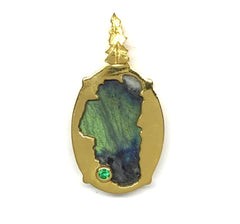 Large Sterling Silver with 14 Karat Yellow Gold Vermeil (plated) Lake