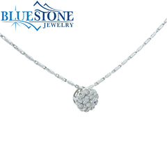 14 Karat White Gold 0.25 Carat Diamond Pendant