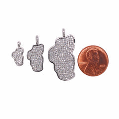 Extra Large 14KT White Gold Lake Tahoe Pendant with Diamonds