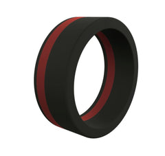 Standard Mens Thin Red Line Pinstripe Silicone Ring Size 9