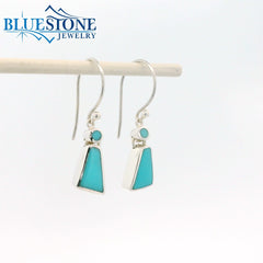 Sterling Silver Wire Earrings w/ Various Shaped Turquoise