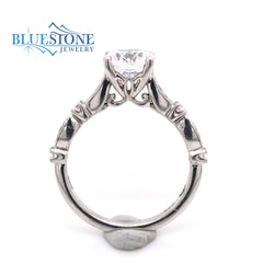 14 Karat White Gold 1.60 Carat Round Diamond Engagement Ring- Special Order Only