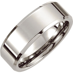 White Colbolt Polished men's Wedding Band- Size 9