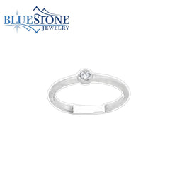 Silver Cubic Zirconia Solitaire Ring- Sz. 7.5
