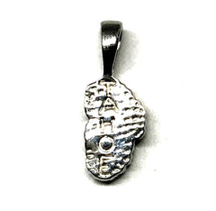 Small Sterling Silver Lake Tahoe Pendant with Lab-Grown Opal