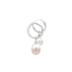 Silver Pearl Hoop Earrings