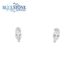 Silver Solitaire Cubic Zirconia Stud Earrings