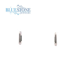 Silver Oval Huggie Earrings