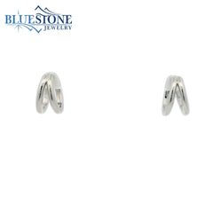 Silver Double Huggie Earrings
