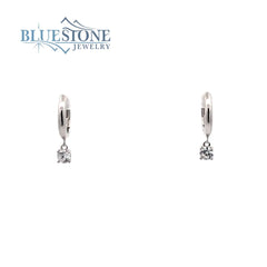 Silver Huggie Earrings with CZs