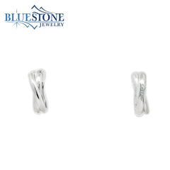 Silver Twist Cross Hoop Earrings