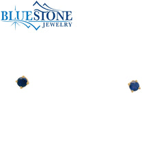 14 Karat Yellow Gold Sapphire Stud Earrings
