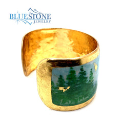 "Tahoe Mountains" Bracelet with 22kt Gold Leafing- 6.75 Inches (Medium)