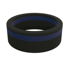 Standard Mens Thin Blue Line Pinstripe Silicone Ring Size 12