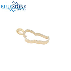 Medium 14KYG Diamond Lake Tahoe Outline Pendant