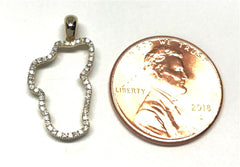 Medium 14KYG Diamond Lake Tahoe Outline Pendant