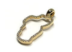 Medium 14KYG Diamond Lake Tahoe Outline Pendant