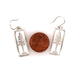 Sterling Silver Medium Redwood Tree Earrings