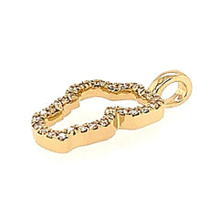 Small 14KYG Lake Tahoe Outline Pendant w/ Diamonds