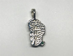 Large 14 Karat White Gold Lake Tahoe Pendant with Lab Grown Opal and N