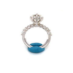 Platinum engagement ring with 2.07ct center and accent diamonds