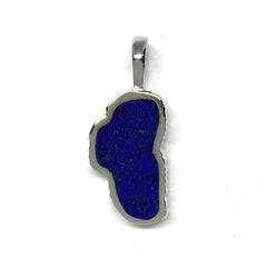 Large Sterling Silver Lake Tahoe Pendant with Lapis.
All stones will