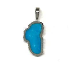 Large Sterling Silver Lake Tahoe Pendant with Turquoise.
All stones w