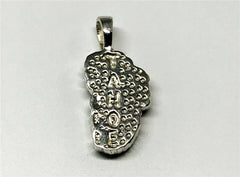 Medium Sterling Silver Lake Tahoe Pendant with Lab Grown Opal.
Measur