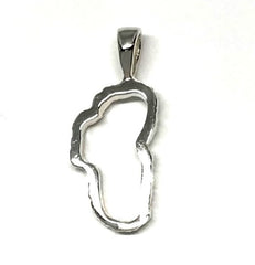 Medium Sterling Silver Outline of Lake Tahoe Pendant.
Measures approx