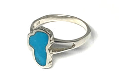 Medium Sterling Silver Lake Tahoe Ring w/ Turquoise - Sz. 9