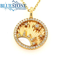 Gold Plated Sun And Stars Necklace- 20 Inches