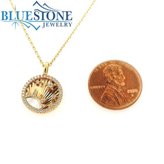 Gold Plated Sun And Stars Necklace- 20 Inches
