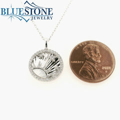 Sterling Silver Sun And Stars Necklace- 20 Inches