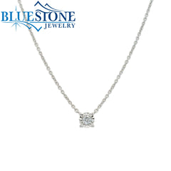 14 Karat White Gold Diamond Necklace - 18"
