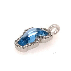 Small 14 Karat White Gold Lake Tahoe Outline Pendant with a 0.95 Carat