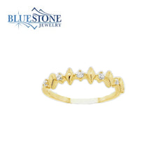 Gold Plated Sparkle Geometric Ring - Sz. 6