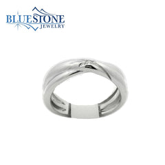 Silver Twist Ring With Cubic Zirconia- Sz. 6