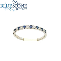 14 Karat White Sapphire And Diamond Ring - Sz. 6.5