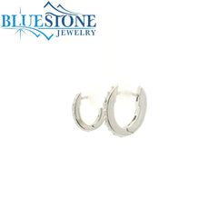 Silver Huggie Hoops With Cubic Zirconias