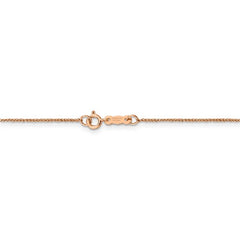 14 Karat Rose Gold 0.7mm Diamond Cut Rope Chain Length 20 inches.