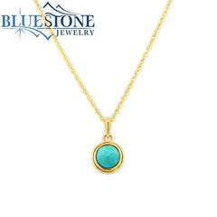 Gold Plated Turquoise Colored Necklace - 18"