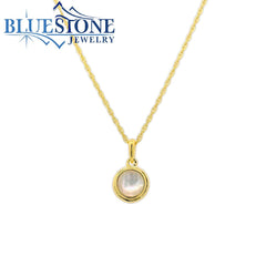 18K Gold Plated Necklace With Mother Of Pearl - 18"