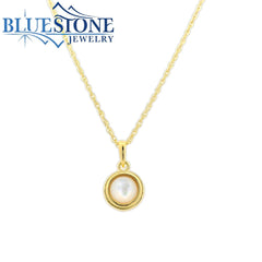 Gold Plated Necklace With Mother Of Pearl - 18"