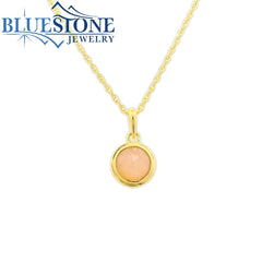 Gold Plated Necklace With Pink Quartzite - 18"