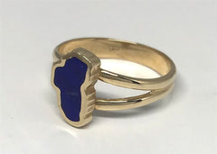 Small 14KYG Lake Tahoe Lapis Ring - Size 6
