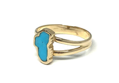 Small 14KYG Turquoise Lake Tahoe Ring - Size 7.75